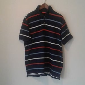 IZOD Blue Polo XL orange/lt blue/white stripes